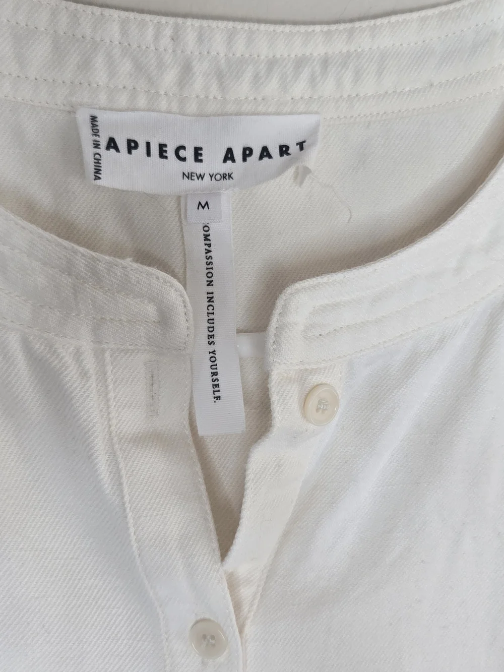 Apiece Apart White Tiered Cotton Dress Minimalist Boho Summer Casual